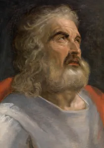 Frans The Elder Prints: Head Study of a Man with a Beard, c1560. Creator: Frans Floris