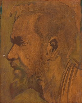 Ladislav Prints: Head Study of a Thinker, 1900-1910. Creator: Ladislav Mednyanszky