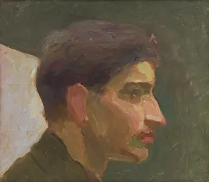 Eduard Prints: Head study of a young man, c1905. Creator: Eduard Putra