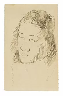 Head of a Tahitian Woman (recto), Sketches of Anatomical Details (verso), 1891 / 93