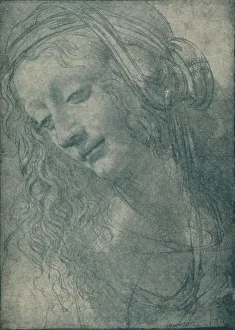 Head of a Virgin, c15th century, (1932). Artist: Leonardo da Vinci Head of a Virgin, c15th century, (1932). Artist: Leonardo da Vinci