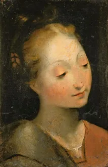 Barocci Prints: Head of the Virgin. Creator: Barocci, Federigo (1528-1612)