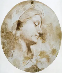 Boullogne Collection: Head of the Virgin, late 17th or 18th century. Artist: Louis de Boullogne II