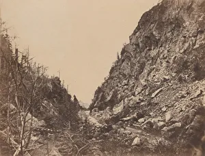 New Hampshire Prints: Head of the White Mountain Notch, Crawford House, 1854. Creator: James Wallace Black