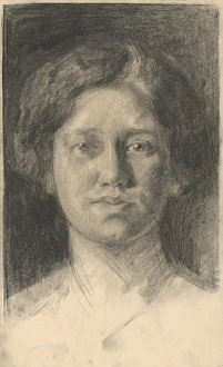 Eduard Prints: Head of a woman, 1911-1912. Creator: Eduard Putra