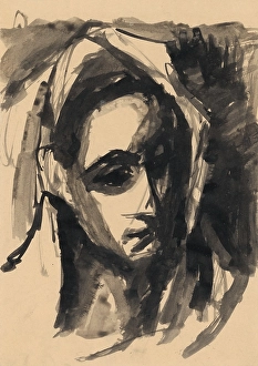 1940 Prints: Head of a woman, 1940-1944. Creator: Jan Novak
