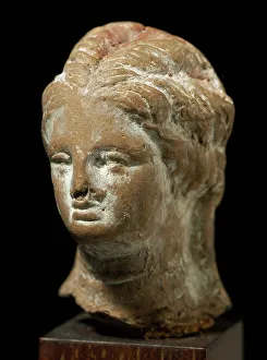 Alexandria Prints: Head of a Woman, 1st-2nd century CE. Creator: Unknown