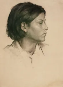 Charcoal On Paper Prints: Head Of A Woman, c1875. Creator: Mary Evelyn de Morgan
