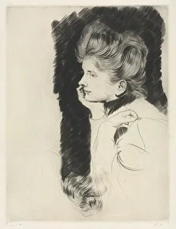 Drypoint Prints: Head of a Woman. Creator: Paul Cesar Helleu (French, 1859-1927)