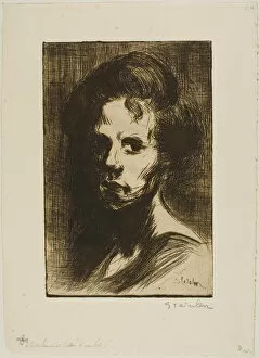 Head of a Woman, plate I, 1898. Creator: Theophile Alexandre Steinlen
