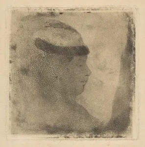 Head of a Woman in Profile, 1879-80. Creator: Edgar Degas