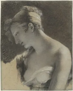 Topless Prints: Head of a Woman: Study for The Happy Mother (L'Heureuse mere)