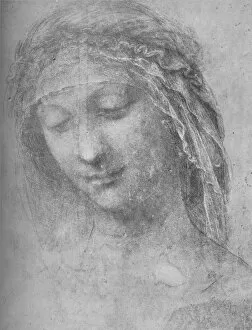 Gentle Gallery: Head of a Woman Three-Quarters to the Left, c1480 (1945). Artist: Leonardo da Vinci