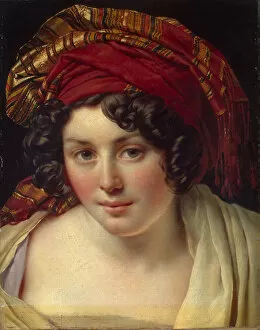 Girodet De Roucy Trioson Gallery: Head of a Woman in a Turban, ca 1820. Artist: Girodet de Roucy Trioson, Anne Louis (1767-1824)