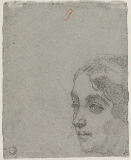 1815 1879 Prints: Head of a Woman (verso), c. 1857. Creator: Thomas Couture (French, 1815-1879)