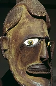Head of a wooden figure from New Ireland, Melanesian