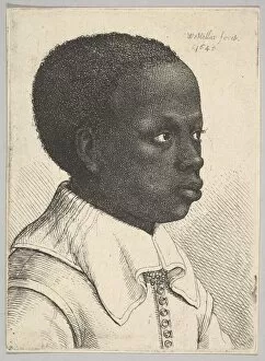Wenceslaus And Xa0 Collection: Head of a young black boy in profile to right, 1645. Creator: Wenceslaus Hollar