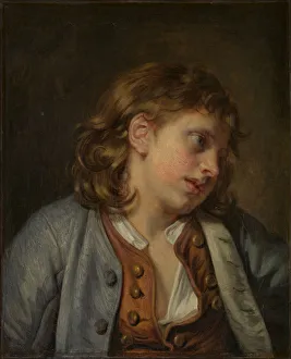 Greuse Prints: Head of a Young Boy, 1763. Creator: Jean-Baptiste Greuze