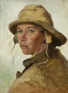 Waterproof Prints: Head of a Young Fisherman. Study, c1880-1920. Creator: August Hagborg