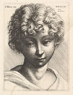 Girolamo Fran Prints: Head of a young girl, 1645. Creator: Wenceslaus Hollar