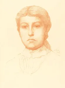 Head of a Young Girl (Tete de jeune fille). Creator: Alphonse Legros Head of a Young Girl (Tete de jeune fille). Creator: Alphonse Legros