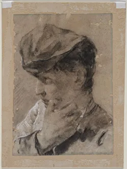With Stumping Prints: Head of a Young Man in a Cap, first half 18th century