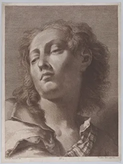 Giambattista Piazetta Prints: Head of a young man looking upwards; after Giovanni Battista Piazzetta, 1774