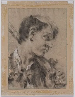 Head of a Young Man in Profile with a Gun over His Shoulder, c. 1730 / 40s. Creator