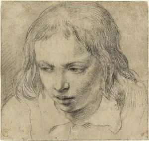 Head of a Young Man [recto], c. 1650. Creator: Unknown