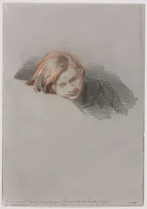 Paul Gavarni French Prints: Head of a Young Man (Study for LOiseau de passage), 1853. Creator: Paul Gavarni (French
