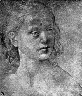 The head of a young woman, 15th or 16th century (1930).Artist: Lorenzo di Credi