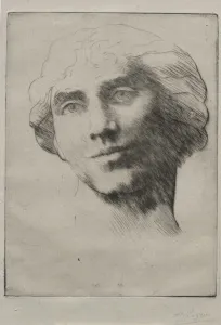 Head of a Young Woman. Creator: Alphonse Legros (French, 1837-1911)