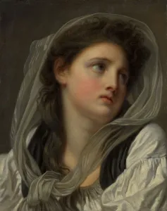 Greuse Prints: Head of a Young Woman, possibly 1780s. Creator: Jean-Baptiste Greuze