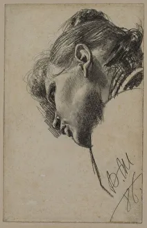 1815 1905 Prints: Head of a Young Woman Seen from Below