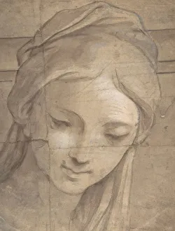 Head of a Young Woman in Three-Quarter View Facing Left, 1670-1700 Head of a Young Woman in Three-Quarter View Facing Left, 1670-1700