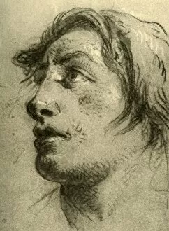 Head of a Youth, almost in profile and looking up, mid 18th century, (1928). Artist