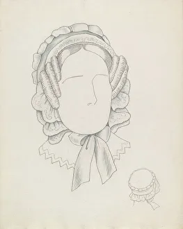 Womans Prints: Headdress, c. 1937. Creator: Eva Noe