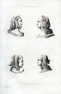 Images Dated 23rd May 2006: Headdresses, early 16th century, (1843).Artist: Henry Shaw