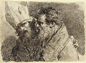 Bishops Prints: Heads of Two Bishops, 1770s-1780s. Creator: Gaetano Gandolfi