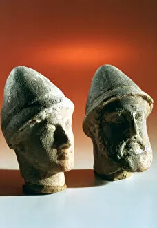 Carthaginian Collection: Heads of dignitaries, Kerkouane, Tunisia, 3rd century BC