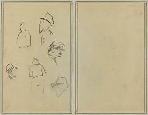 Four Heads and Two Figures [verso], 1884-1888. Creator: Paul Gauguin