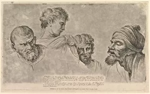 Raffaello Sanzio Da Urbino Gallery: Four Heads From the Raphael Cartoons at Hampton Court, May 14, 1781
