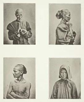 John Thomson Collection: Four Heads, Types of the Labouring Class, c. 1868. Creator: John Thomson