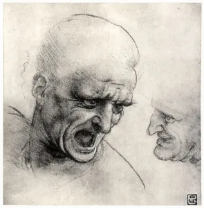 Da Vinci Prints: Heads of Warriors, 1503-1505. Artist: Leonardo da Vinci