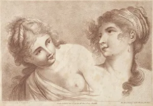 Heads of Two Women, 1792. Creator: Francesco Bartolozzi (British, 1727-1815)