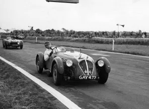 Healey Silverstone, Boston - Shattock at Goodwood 1952. Creator: Unknown