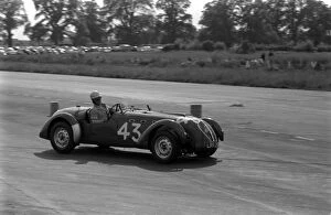 Northamptonshire Gallery: Healey Silverstone, J.C. Wimby at Silverstone 1955. Creator: Unknown