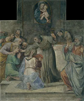Herrera Chapel Prints: Healing the blind at birth, 1604-1607. Artist: Carracci, Annibale (1560-1609)