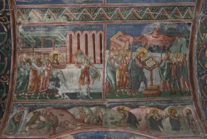Capernaum Gallery: The Healing at Capernaum and other scenes from the Life of Christ, 14th century. Artist: Anonymous
