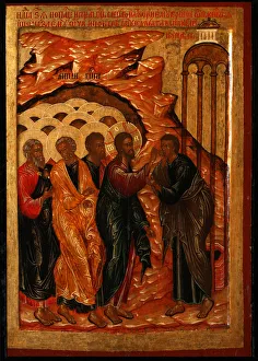 Wonderworker Prints: The Healing of the Man born Blind, Second Half of the 17th cen Artist: Russian icon